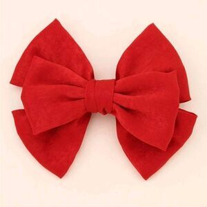 Red Hair Bow Barrette